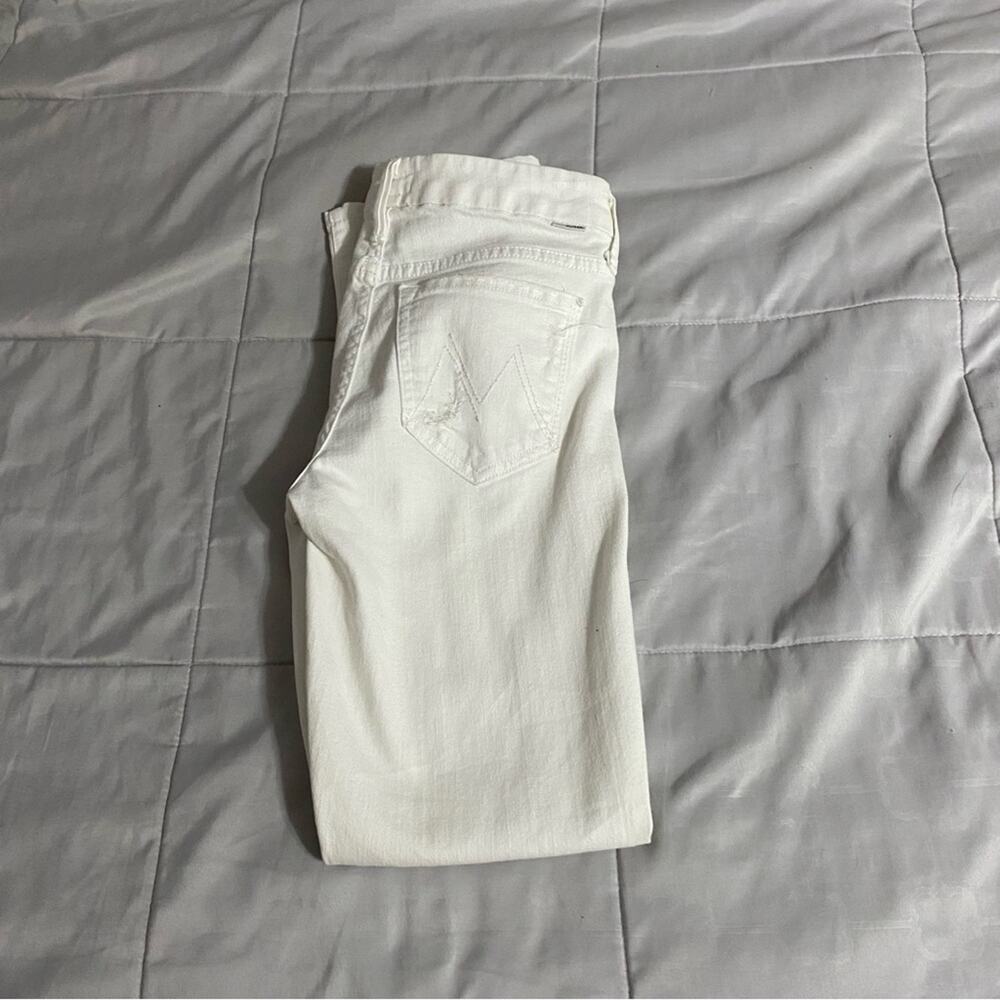 Mother The Looker Stayin’ Rowdy White Jeans Distressed Women’s Size 24 - Picture 14 of 16